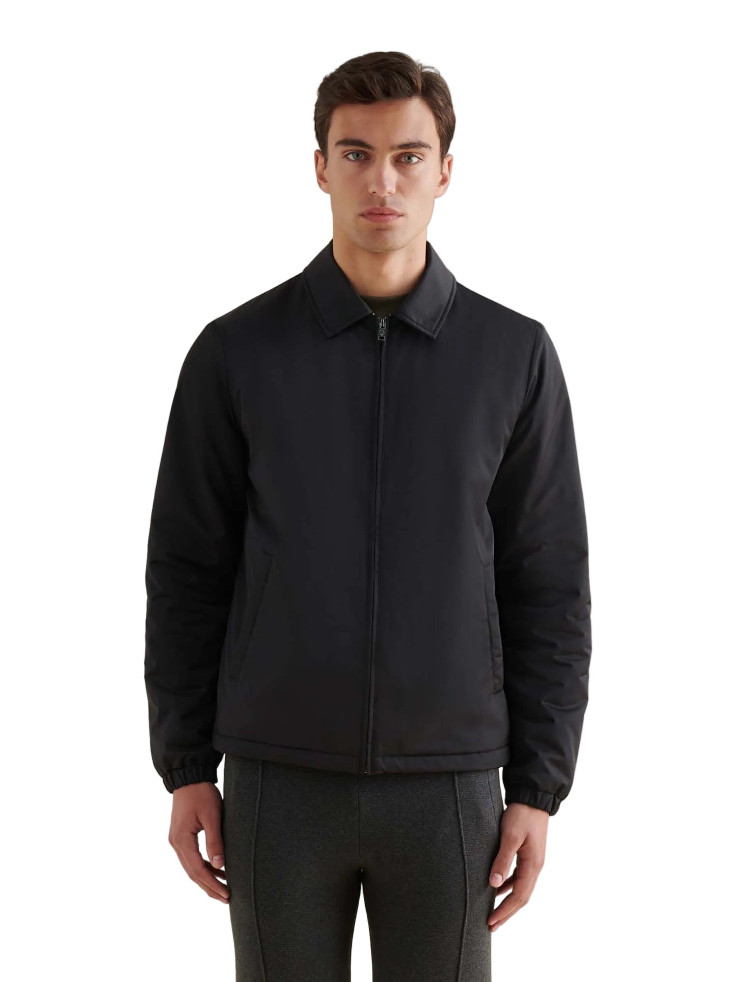 Peckham Rye Light Padded Collar Black Bomber Jacket